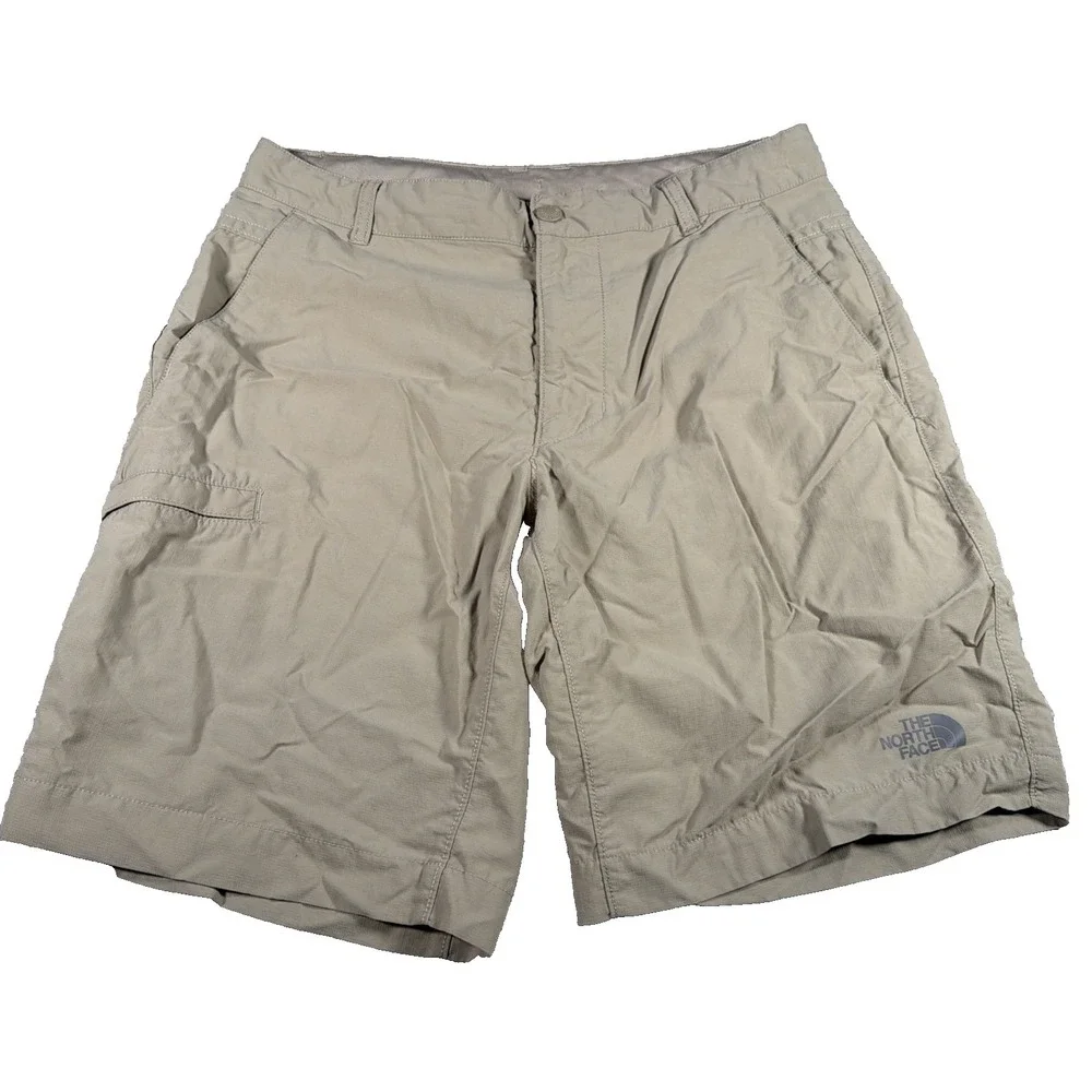 North Face Mens Nylon Hiking Shorts 32 (FITS 31 Waist) Beige Gorpcore Camp Light